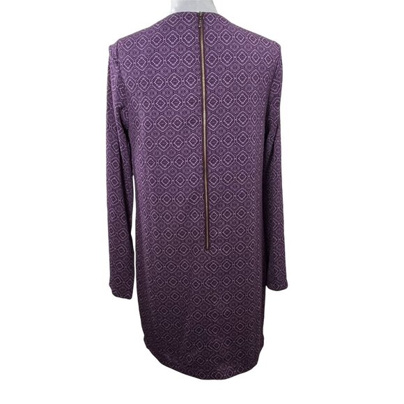 Prana Cece Purple Geometric Print Long Sleeve Shift Dress Small - Picture 2 of 12
